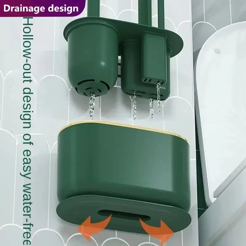 Multifunctional toilet brush without perforation with silicone support - view 6