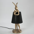 Rabbit desk lamp in retro design resin for interior decoration - Black 68cm