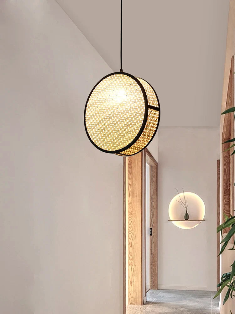 Creative lustre in woven rattan for elegant interior decoration - view 2