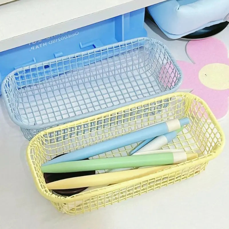 Metal storage basket for desktop and makeup - view 2