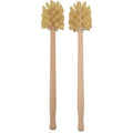 Toilet Brush, 2 Pack Wood Toilet Brush Made Of Beechwood, Strong Hemp Bristles With 360° Cleaning Power - black