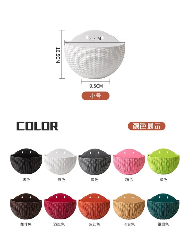 European Wall Mounted Hydroponic Plant Pot, Semi-Circular, Hanging Flower Basket, Balcony, Lazy Wall Mounted, No Drilling, decor - view 2