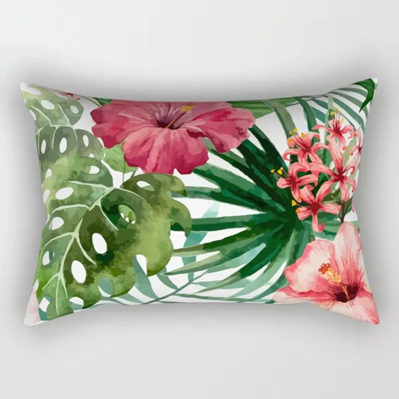 Tropical Flower Throw Pillow Cover 30x50cm