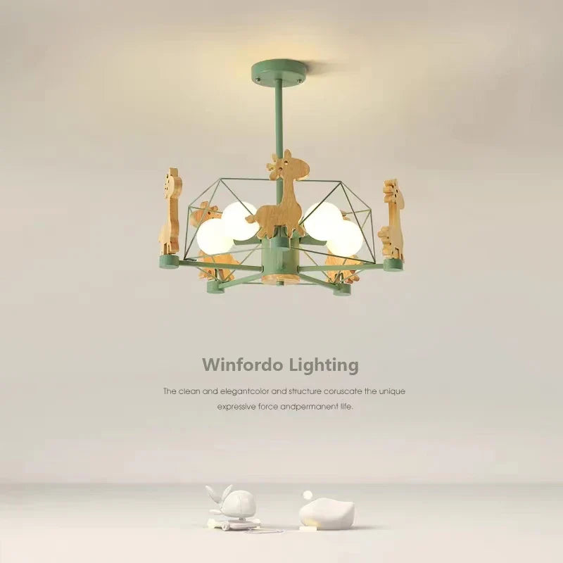 Giraffe hanging wooden led for children