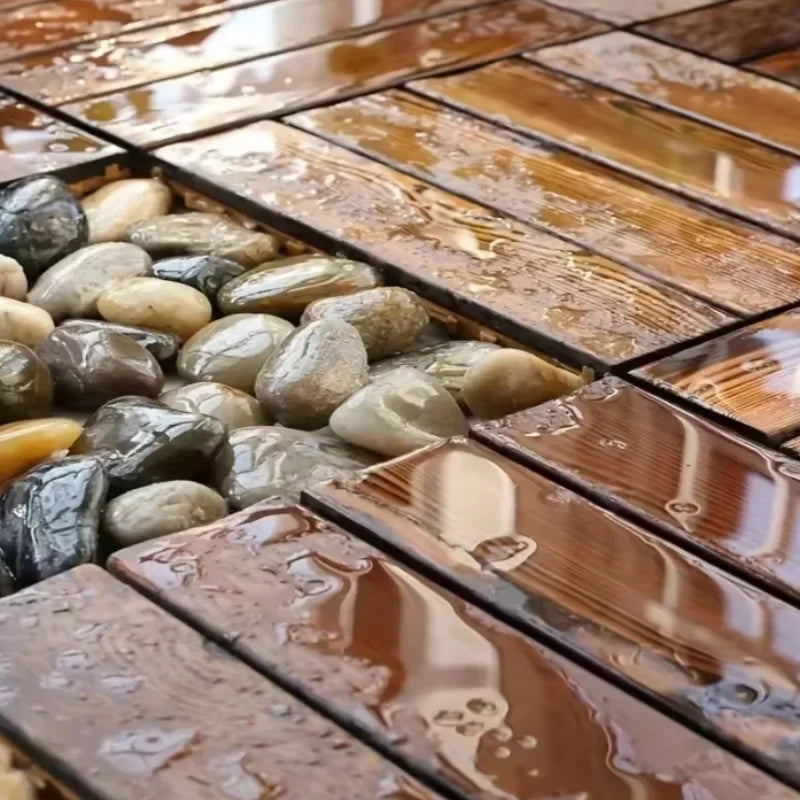 Wood-Look Interlocking Deck Tiles Slip-Resistant Waterproof - view 4