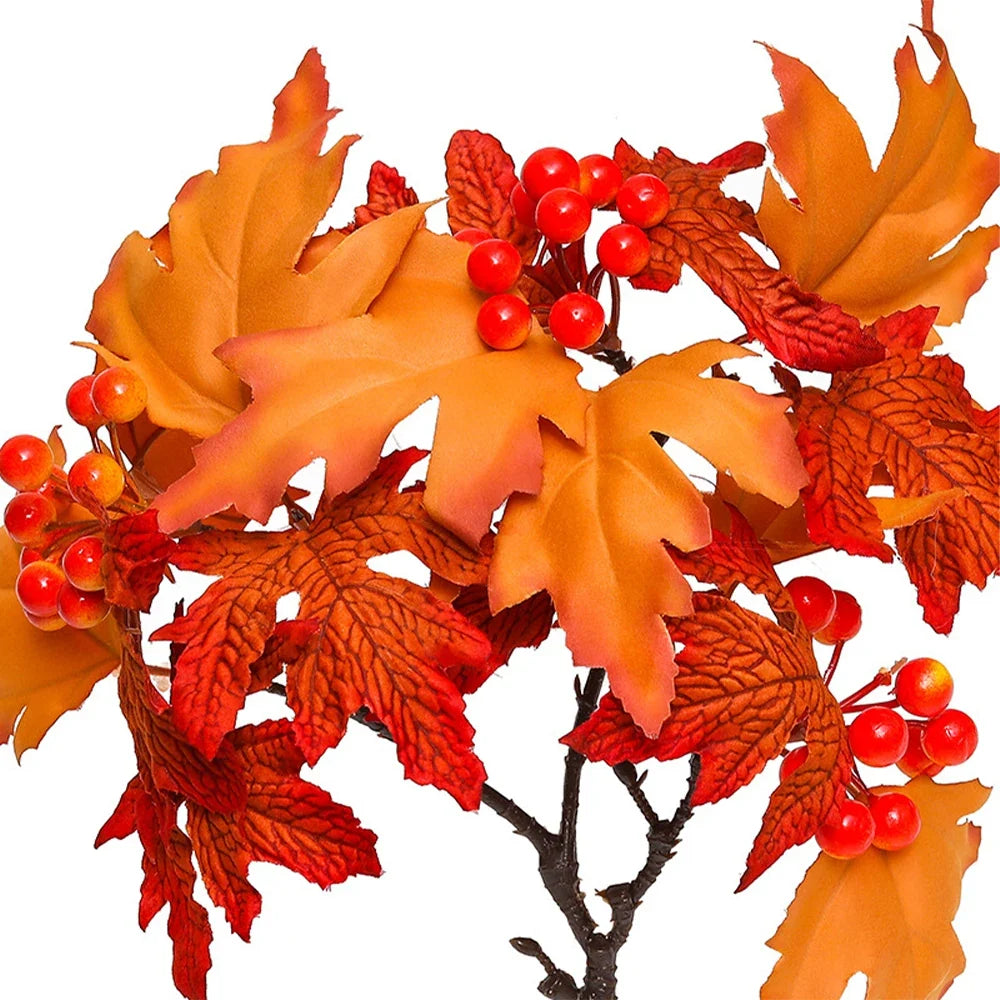 Branch of artificial maple leaves for autumn decoration - view 8