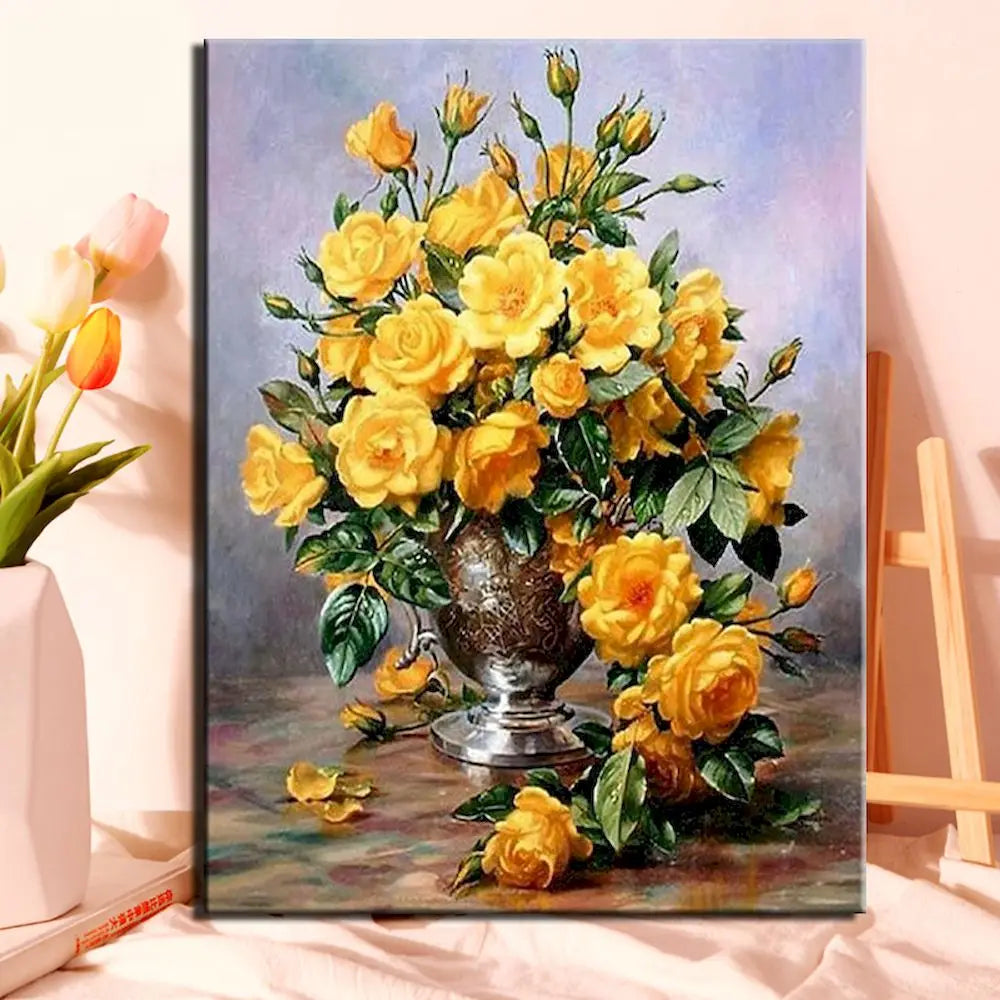 Flower number painting kit for adult artistic decorations - view 7