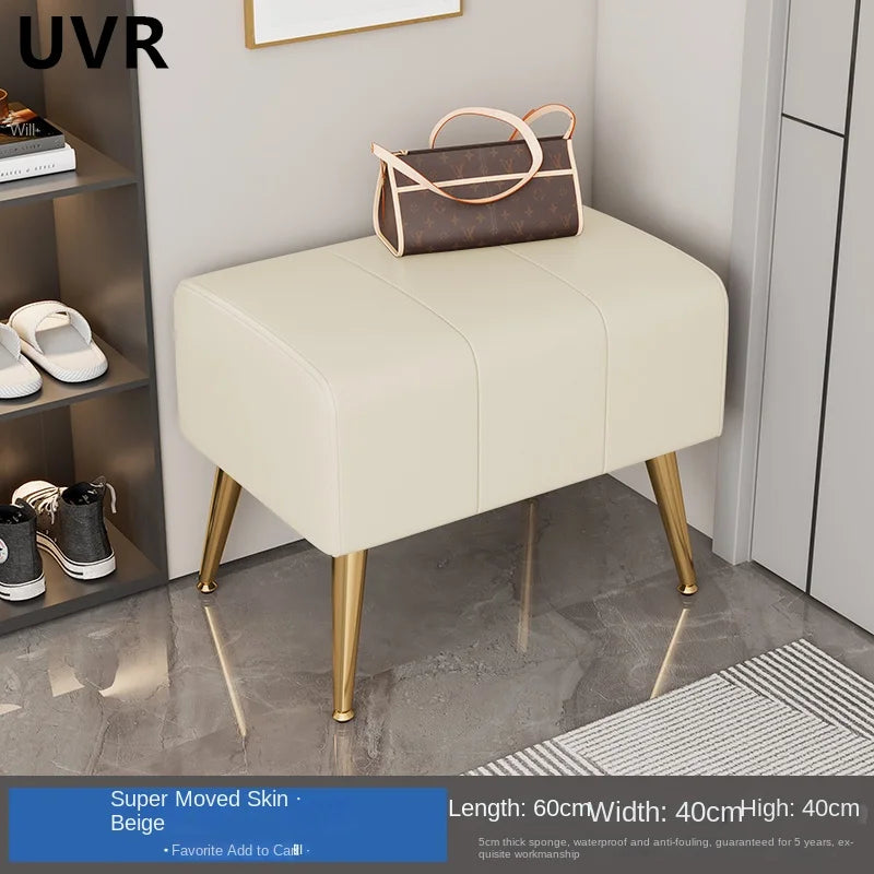 Modern and luxurious shoe bench with comfortable seat - White-60cm