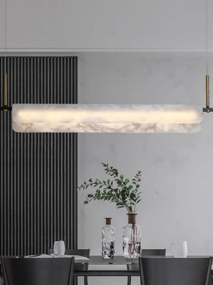 Pure natural marble chandelier and modern light copper design - view 4