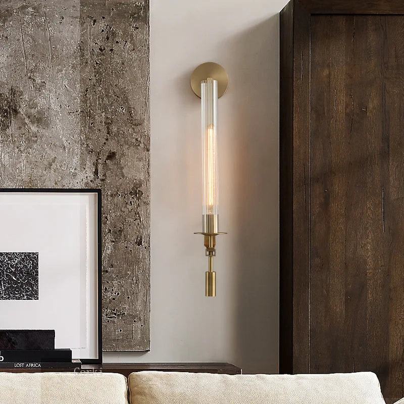 Retro brass wall sconce American country style - view 2