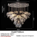 Art decorative glass pendant light for modern and elegant interior - Diameter 80 cm / Gold Chandelier / Neutral Light