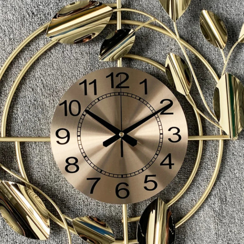 Wall clock in gold metal Nordic design silent luxury scanning - view 6