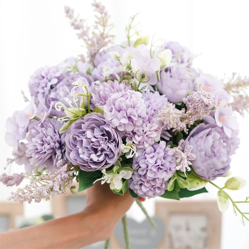 Wedding bouquets in peony silk floral decorations for wedding