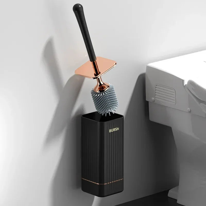 Silicone brush for efficient toilet cleaning - Black TPR Head