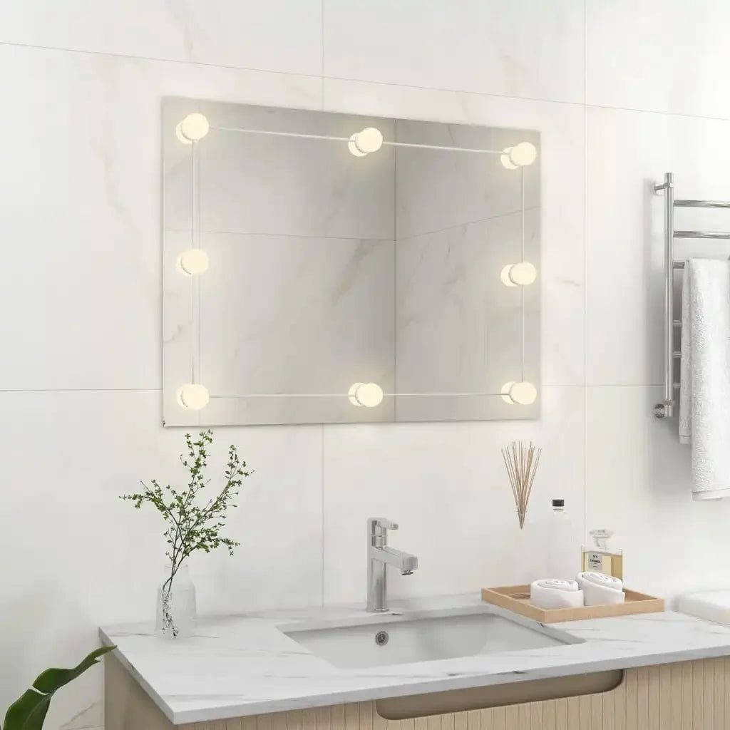 Frameless Wall Mirror with Glass Rectangular LED Lamps, Home Decoration Wall Decoration Living Room Decoration - view 3