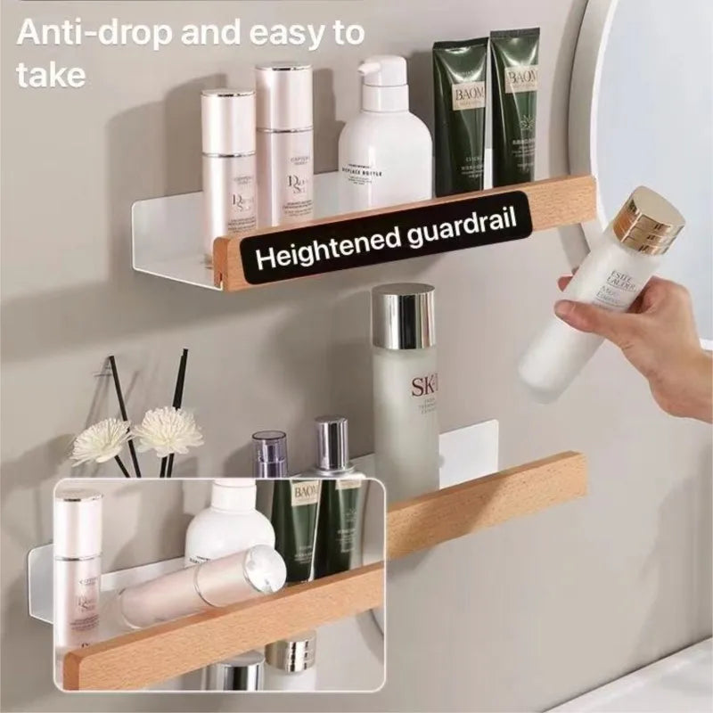 Waterproof beech shelf for kitchen and bathroom storage - view 3