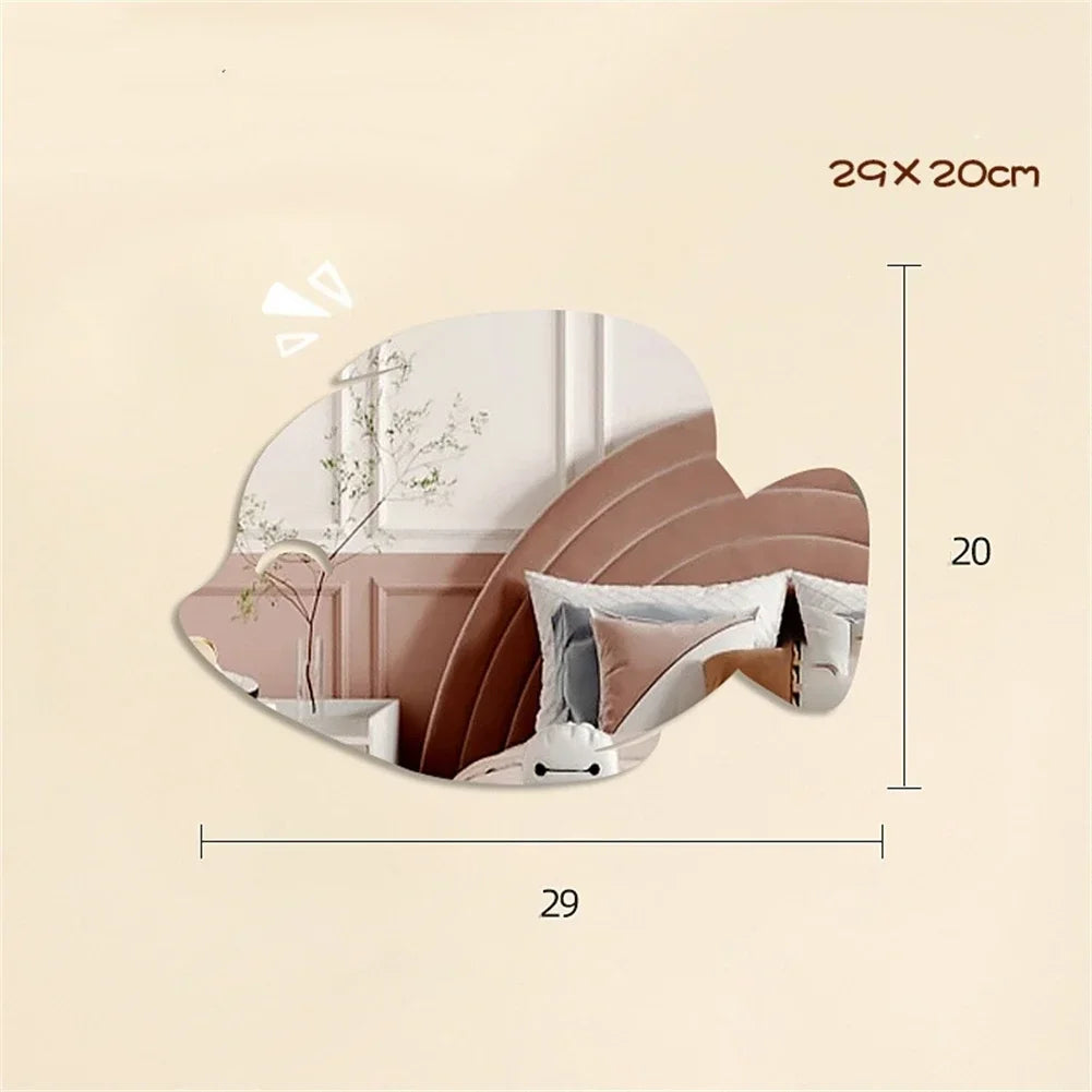 Decorative acrylic wall mirror in unbreakable acrylic for home - 29x20cm