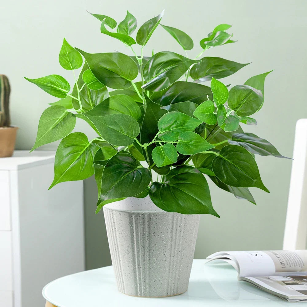 Artificial tropical plastic plant for interior and exterior decoration