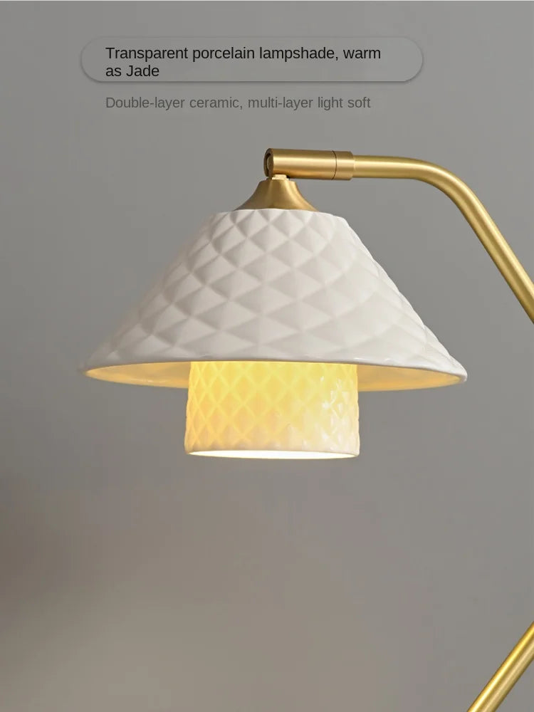 Ceramic and copper desk lamp modern design adjustable angle - view 5