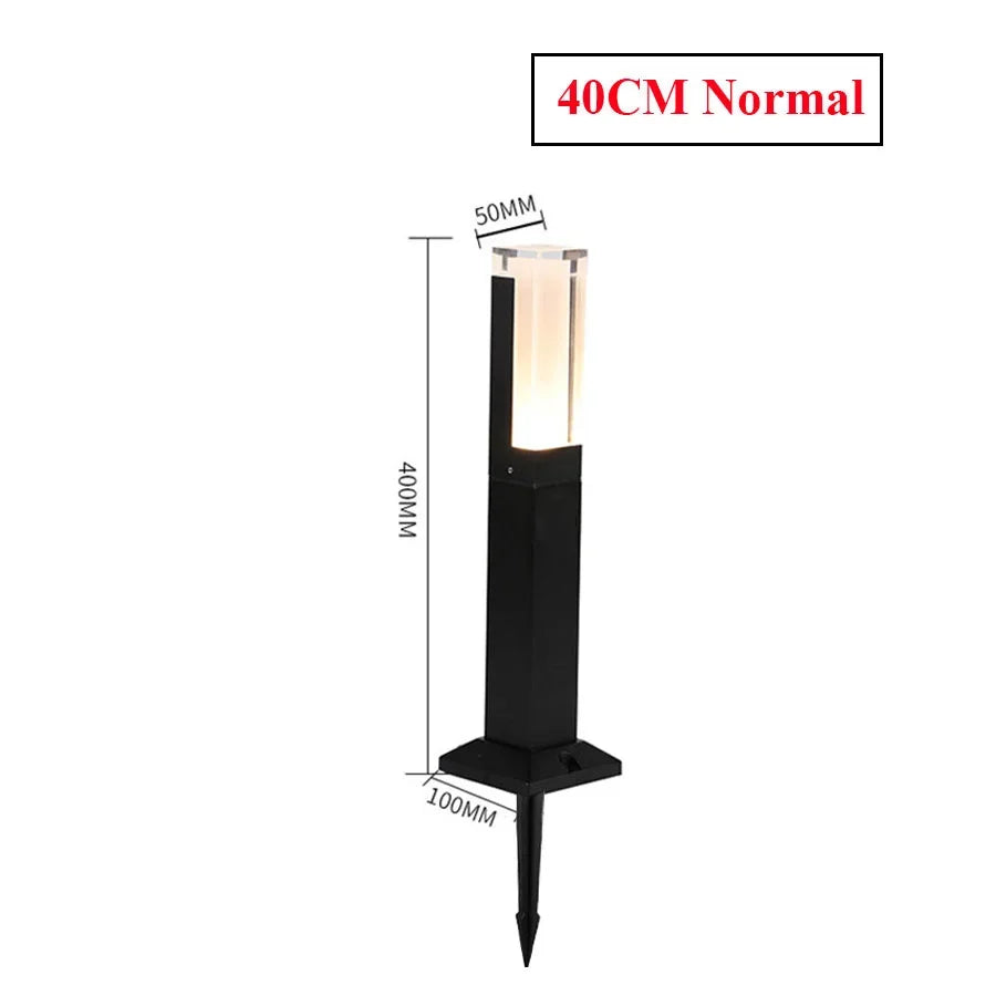 LED outdoor lamp with motion detector and aluminum picket - Always ON / 40CM With Stake / Warm White 3000K