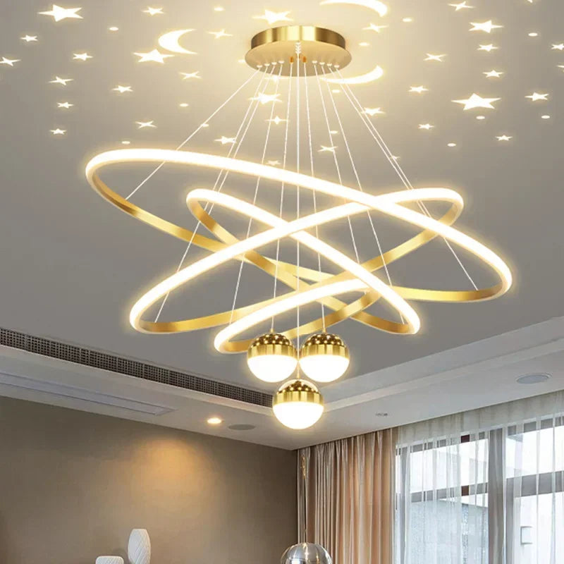 Chandelier led modern starry sky for interior decoration