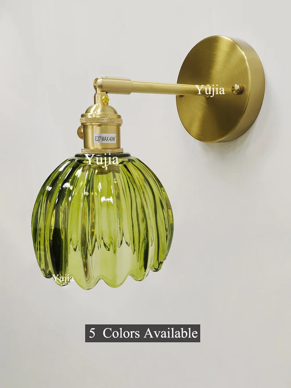 Wall sconce in retro Japanese style floral glass