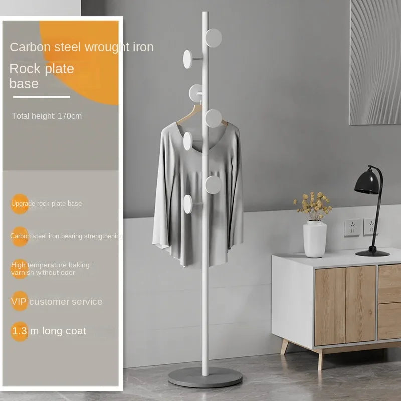 Floor To Floor Bedroom Light Luxury Rock Plate Base Metal Hanger, Marble Scarf and Bag Rack for Entering The Home Coat Rack - Style4 1