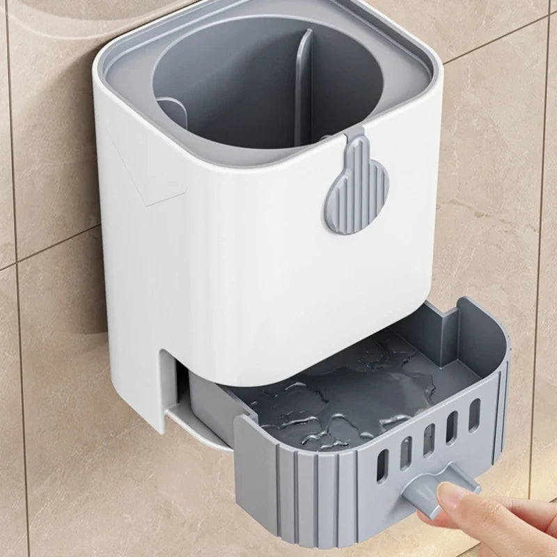 Toilet brush set with flexible wall support - view 4