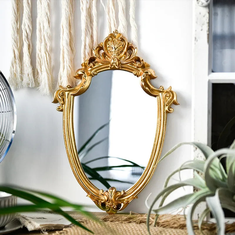 Vintage mirror gold wall decoration retro wedding gift - view 5