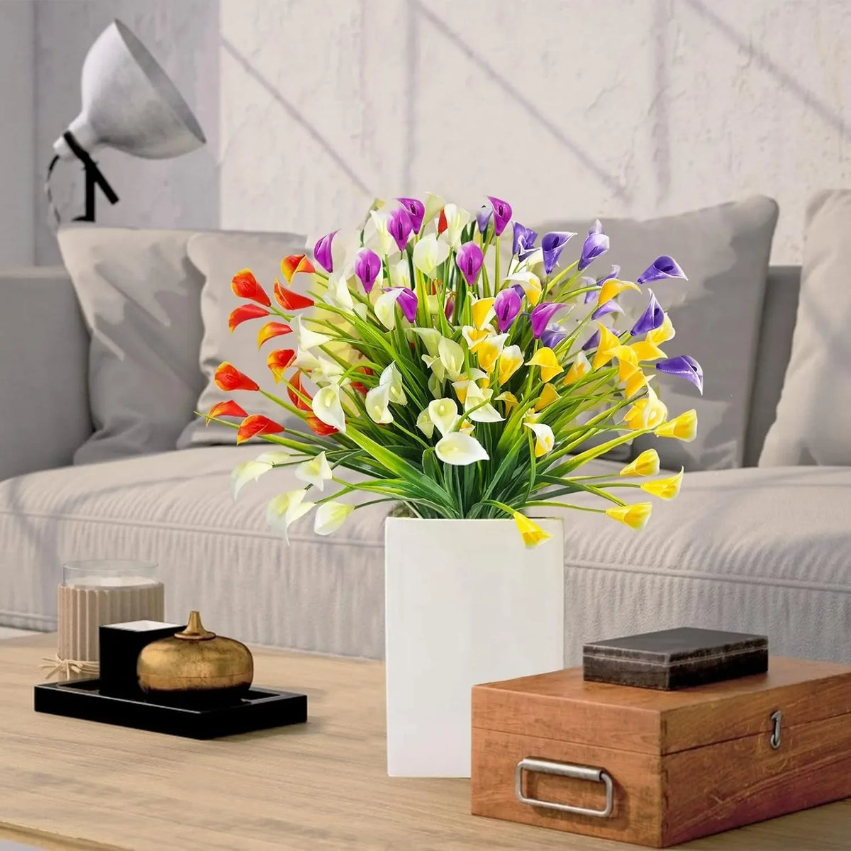 Artificial calla lys bouquet for interior and exterior decoration - view 3