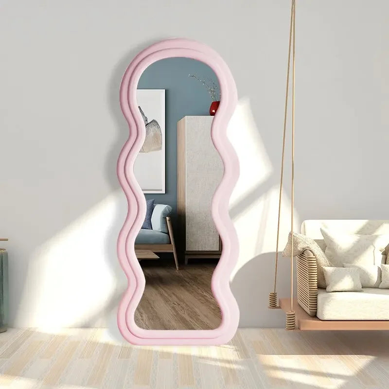 Corrugated mirror modern design for chic and funky space - Pink / 60x160cm