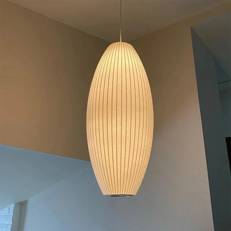 Scandinavian designer silk pendant light for elegant interior - view 2