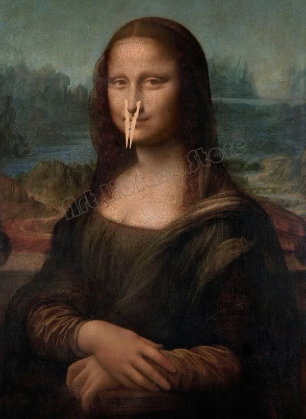 Vintage toilet panel portrait of the mona lisa amusing decor - 30X40cm Unframed / 5