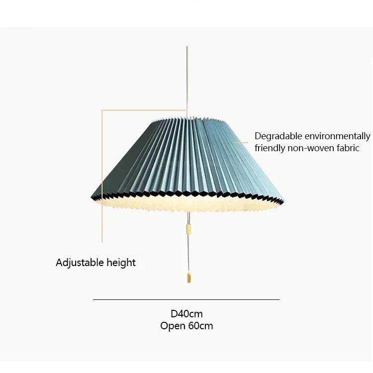 Modern blue fabric pendant light, living room, dining room, ceiling hanging lamp, pendant light - Diameter 40cm / Warm light