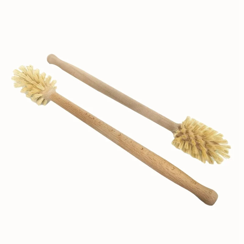 Toilet Brush, 2 Pack Wood Toilet Brush Made Of Beechwood, Strong Hemp Bristles With 360° Cleaning Power - view 6
