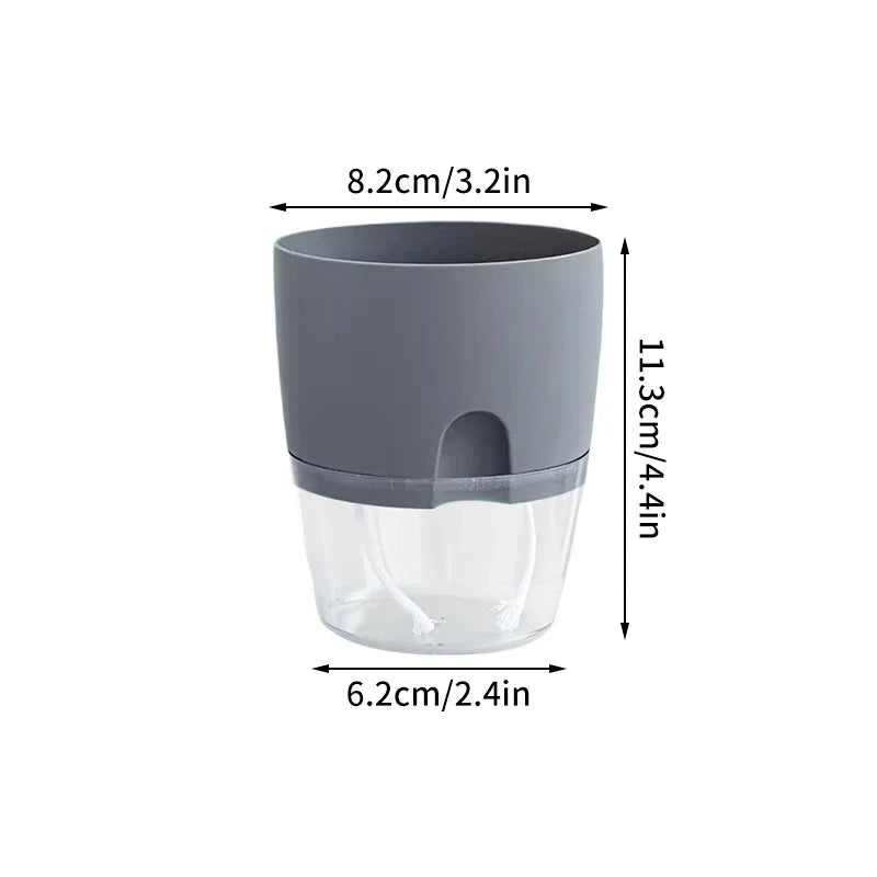 Plastic self-watering flower jar for succulent plants - Grey S