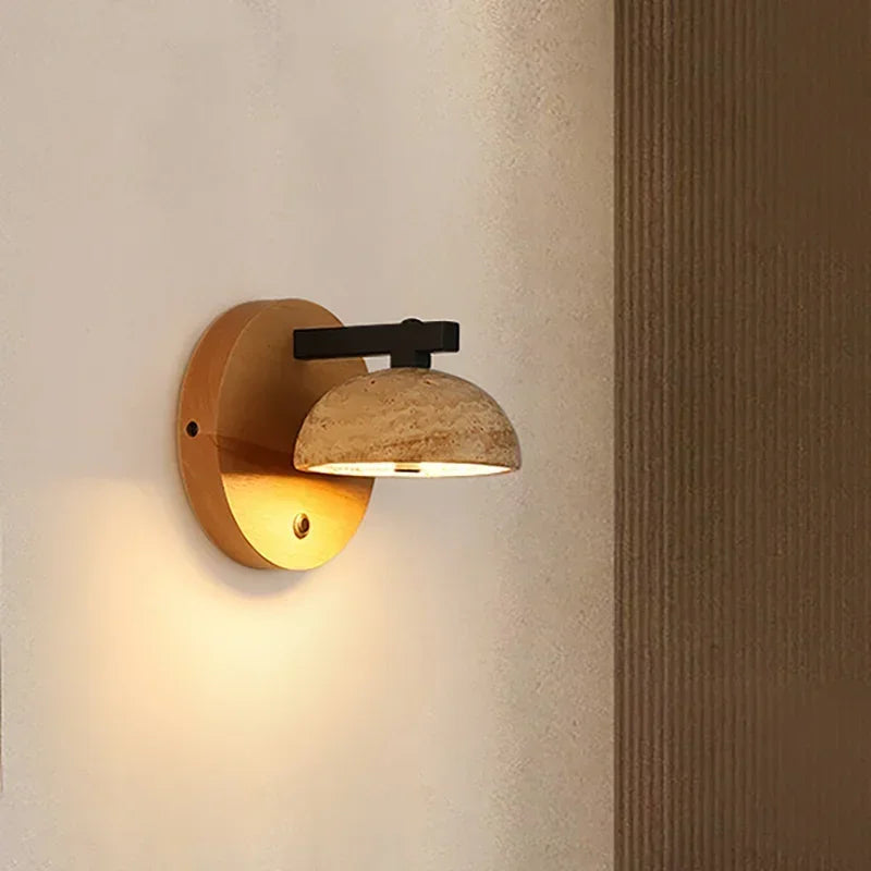 Natural stone wall sconce vintage decorative style - view 2