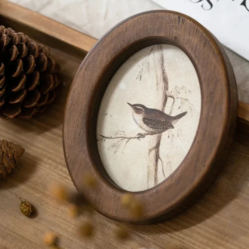 Antique wall frame in bird-shaped avian artistic painting - view 6