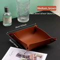 Leather Key and Cosmetic Storage Box, Medium or Large - Medium Brown