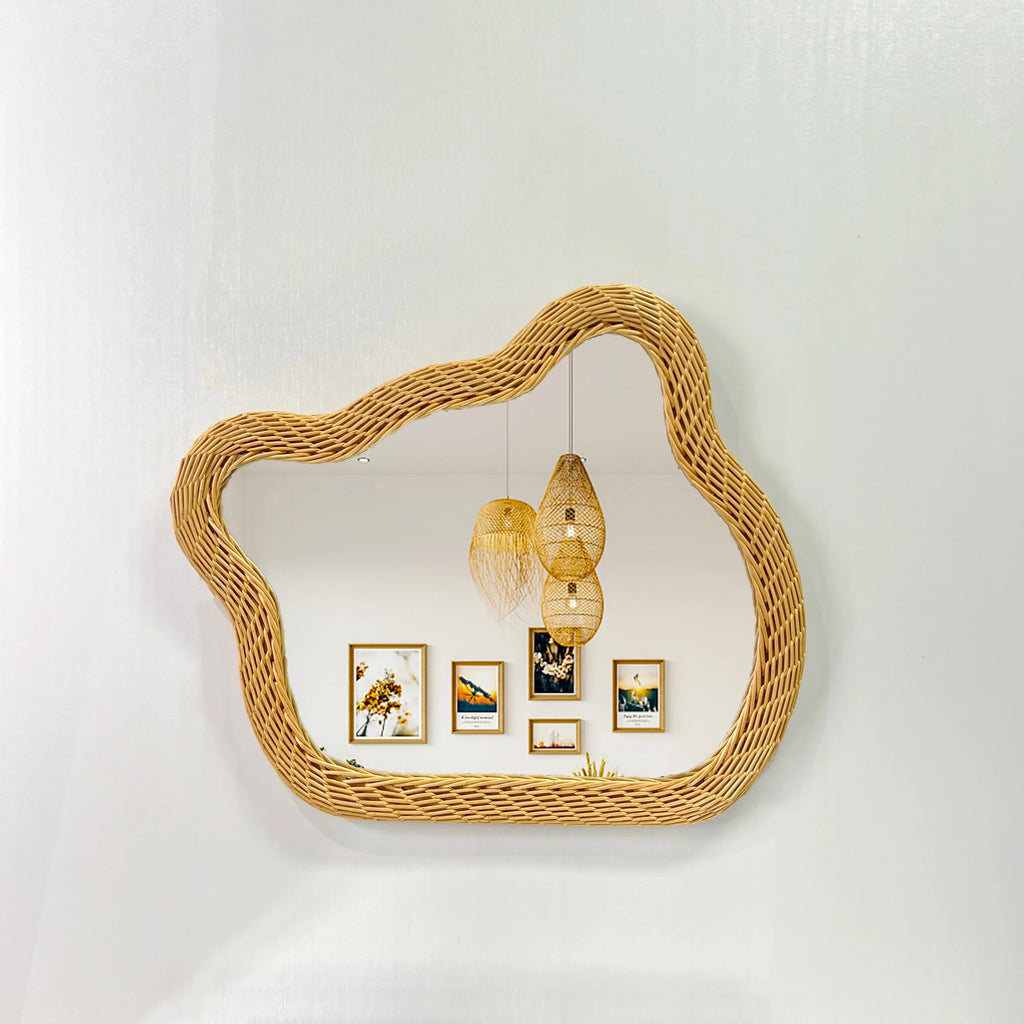 Rattan mirror bear luxurious design to hang on wall - view 4