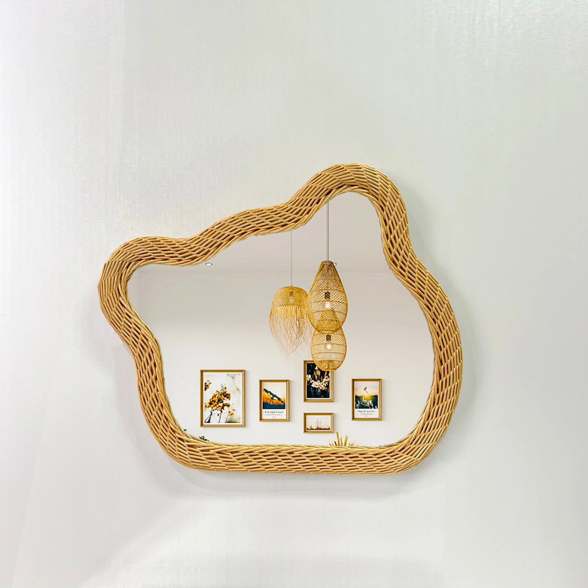 Rattan mirror bear luxurious design to hang on wall - view 4