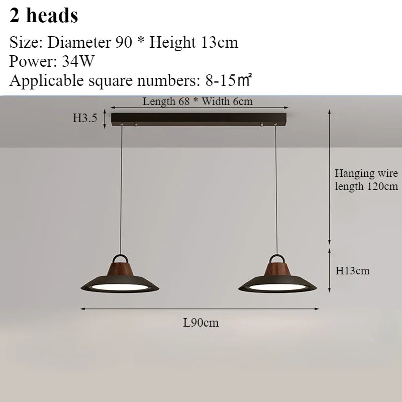 Modern nordic creative chandelier for interior decoration with led lights - Black 2 Heads-30cm / Cool Light