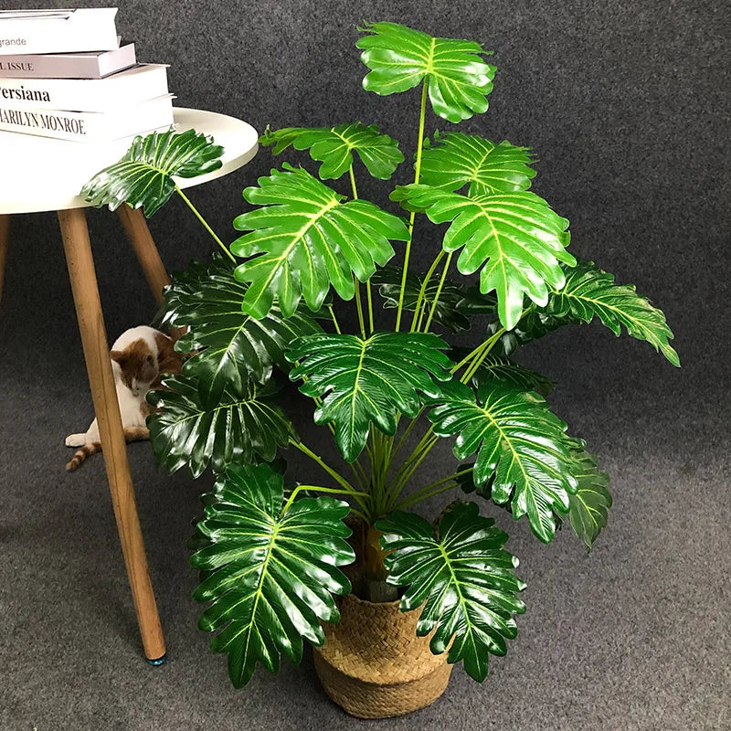 Large artificial plants with decorative palm leaves - view 5