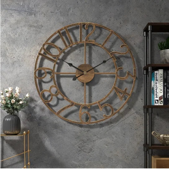 Retro metal wall clock creative decoration for interior - view 4