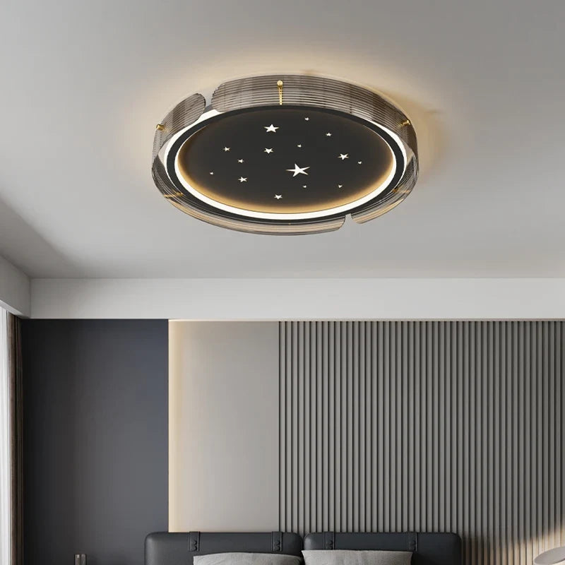 Minimalist led ceiling with starry sky and high-end design - view 2