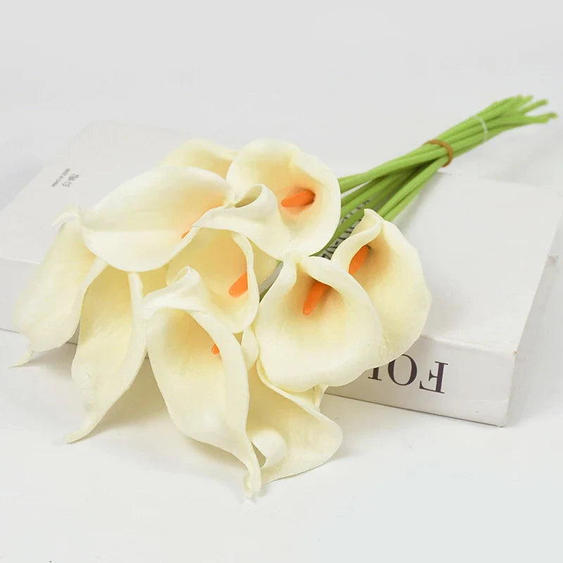 Lot of artificial flowers lys calla for wedding and decoration - E / 5 Pieces