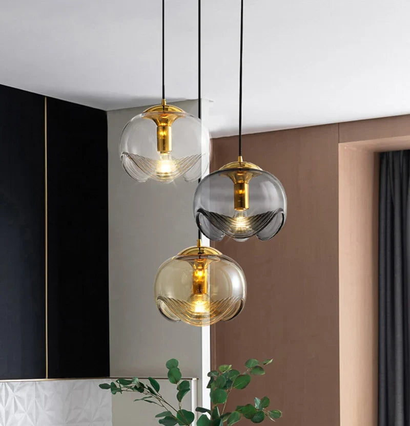 Round pendant light in glass for restaurant bar and kitchen - view 4