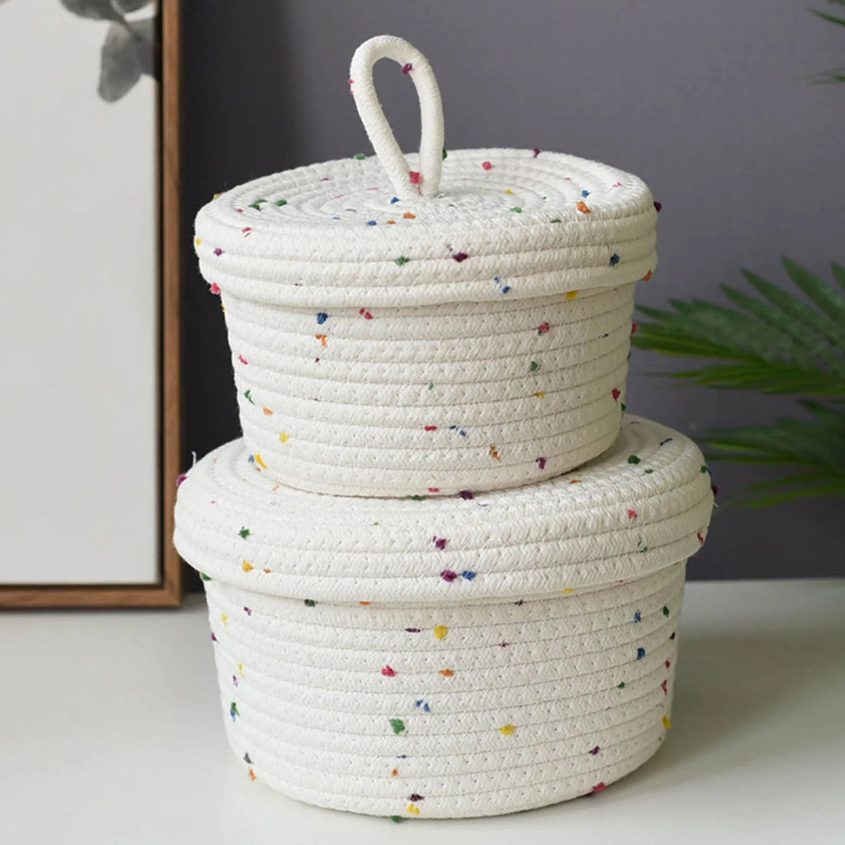 Hand Woven Cotton Basket for Decorative Storage - view 4