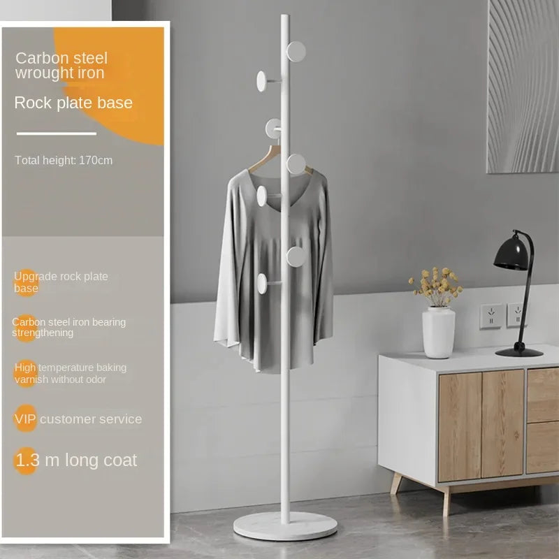 Floor To Floor Bedroom Light Luxury Rock Plate Base Metal Hanger, Marble Scarf and Bag Rack for Entering The Home Coat Rack - Style6