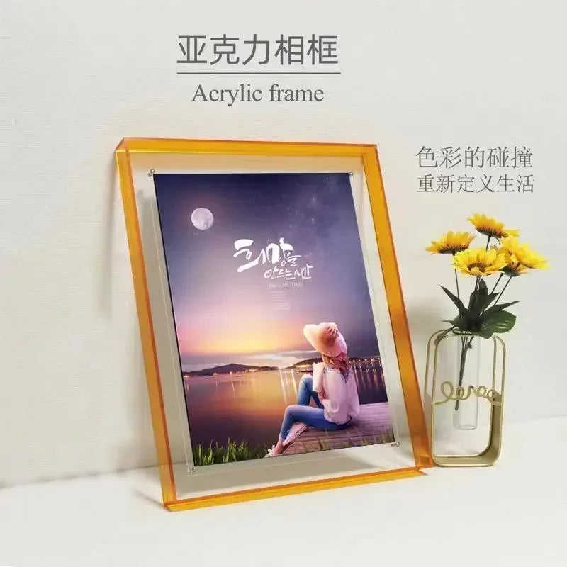 Transparent acrylic frame for various photos and decorations